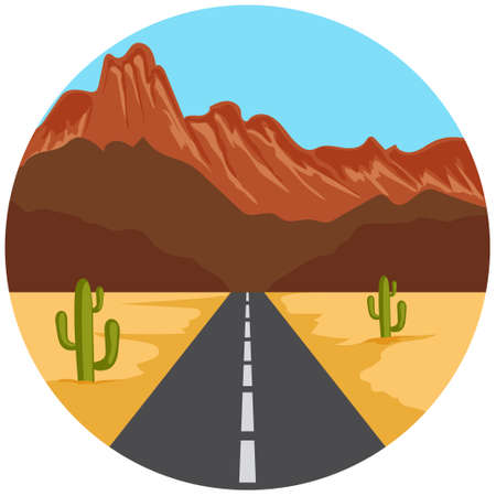 Road hill landscape.のイラスト素材