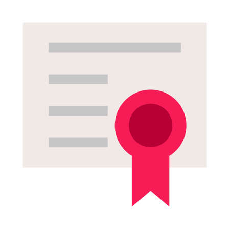 Certificate - Flat color icon.のイラスト素材