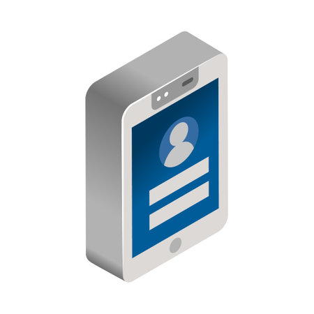 Mobile login - Isometric 3d illustration.のイラスト素材