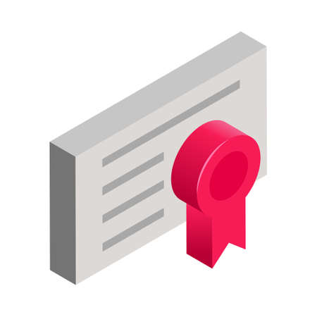 Certificate - Isometric 3d illustration.のイラスト素材