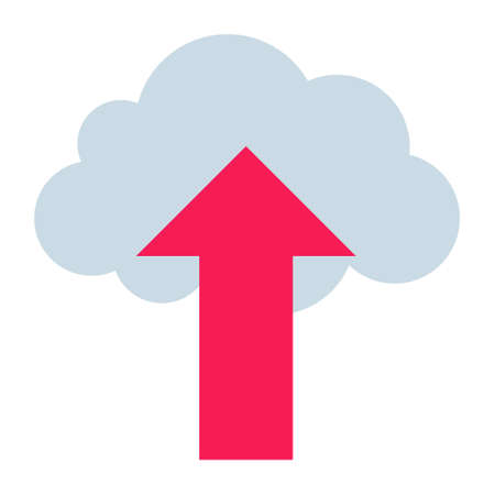Upload Cloud - Flat color icon.のイラスト素材