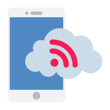 Wifi Server - Flat color icon.のイラスト素材