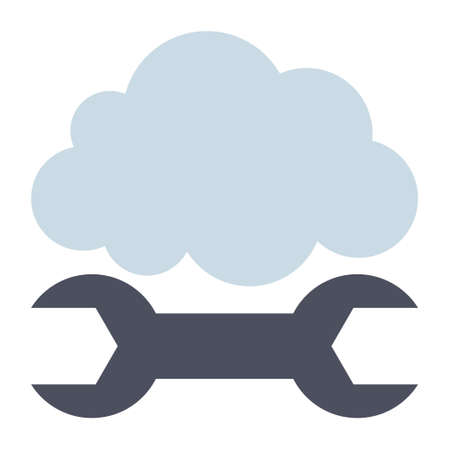 Cloud Optimization - Flat color icon.のイラスト素材