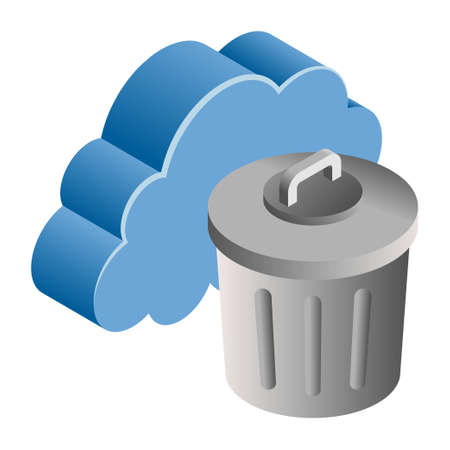 Remove Cloud - Isometric 3d illustration.のイラスト素材