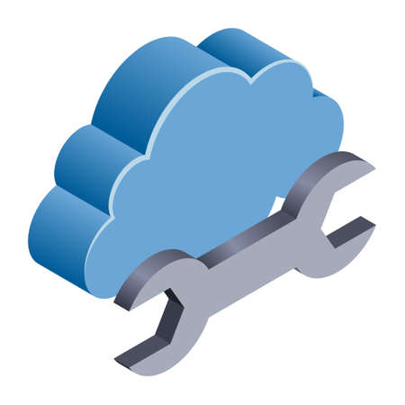 Cloud Optimization - Isometric 3d illustration.のイラスト素材