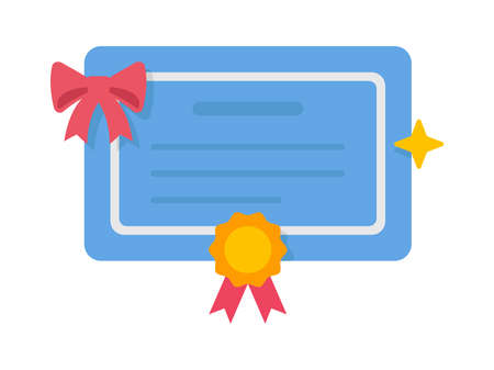 Graduation certificate, diploma winner illustration.のイラスト素材