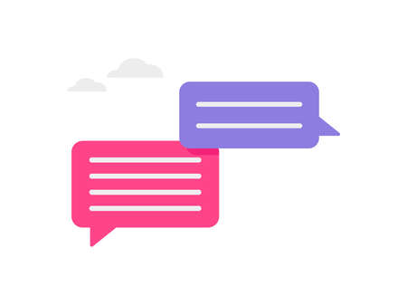 Chat bubble talk, dialogue, messenger or online support concept illustration.のイラスト素材