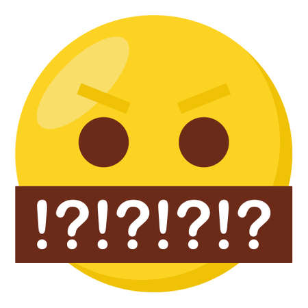 Mouth face expression character emoji flat icon.のイラスト素材