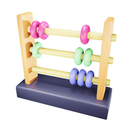Abacus 3d rendering isometric icon.