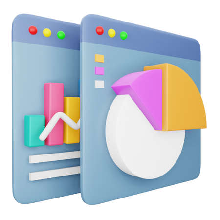 Growth chart 3d rendering isometric icon.