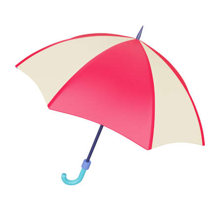 Umbrella 3d rendering isometric icon.のイラスト素材