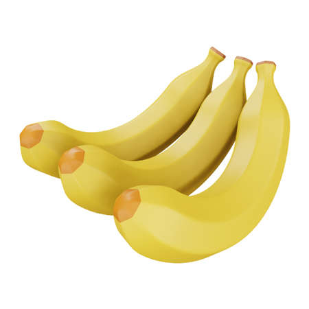 Banana 3d rendering isometric icon.のイラスト素材