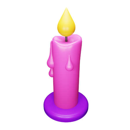 Candle 3d rendering isometric icon.のイラスト素材