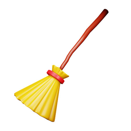 Broomstick 3d rendering isometric icon.のイラスト素材