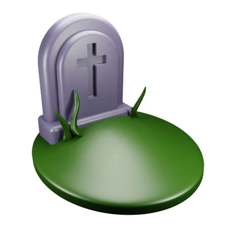 Graveyard 3d rendering isometric icon.のイラスト素材