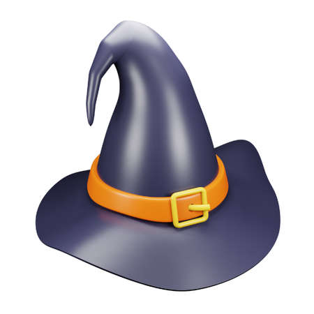Witch hat 3d rendering isometric icon.