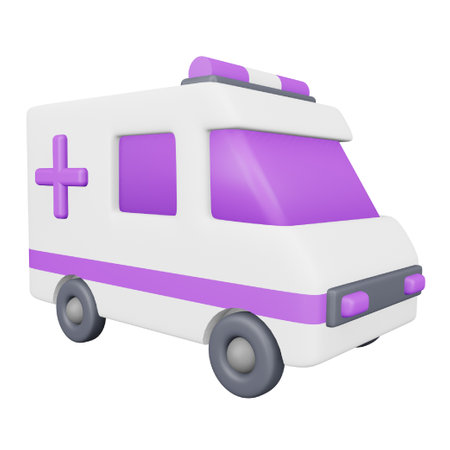 Ambulance 3D rendering isometric icon.のイラスト素材