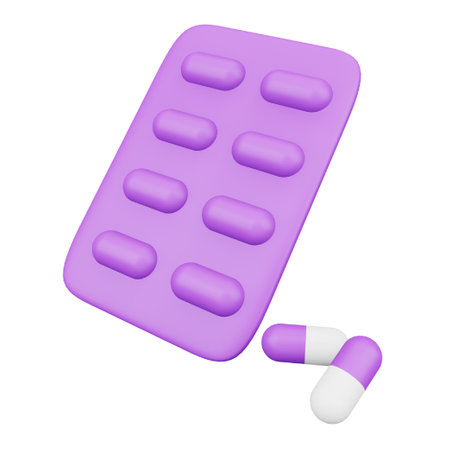 Capsule blister 3D rendering isometric icon.のイラスト素材