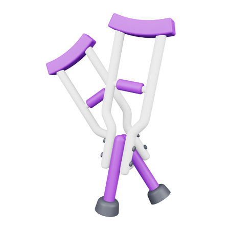 Crutch 3D rendering isometric icon.のイラスト素材