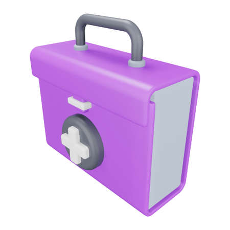 Doctor bag 3D rendering isometric icon.のイラスト素材