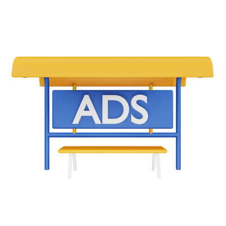 Bus stop ads 3D rendering isometric icon.のイラスト素材