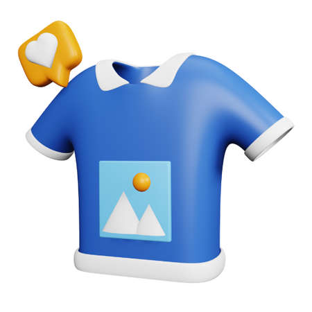 Print shirt design 3D rendering isometric icon.