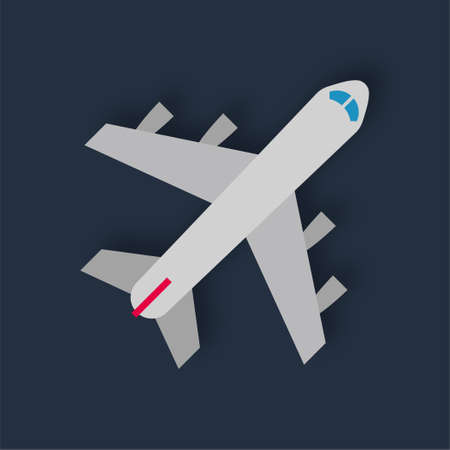 Airplane - Flat color icon.