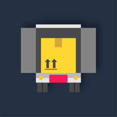 Shipping Truck - Flat color icon.のイラスト素材