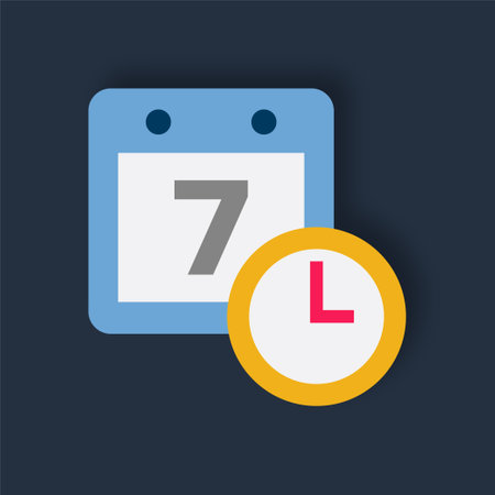 On Time Delivery - Flat color icon.のイラスト素材