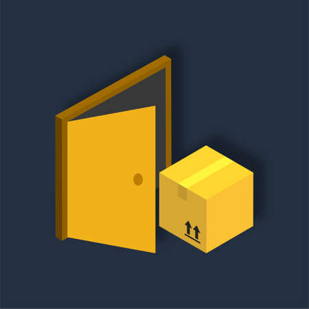 Parcel Door - Isometric 3d illustration.のイラスト素材