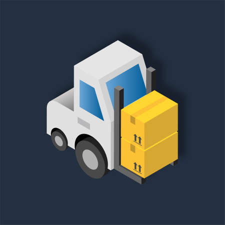 Forklift - Isometric 3d illustration.のイラスト素材