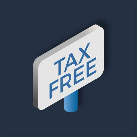 Tax Free - Isometric 3d illustration.のイラスト素材