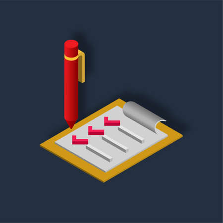 List - Isometric 3d illustration.のイラスト素材
