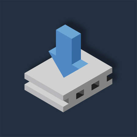 Down Parcel - Isometric 3d illustration.のイラスト素材