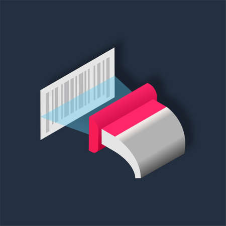 Barcode Scan - Isometric 3d illustration.のイラスト素材