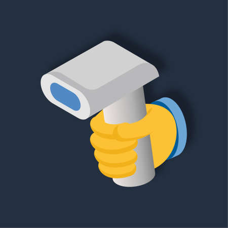 Scan Machine - Isometric 3d illustration.