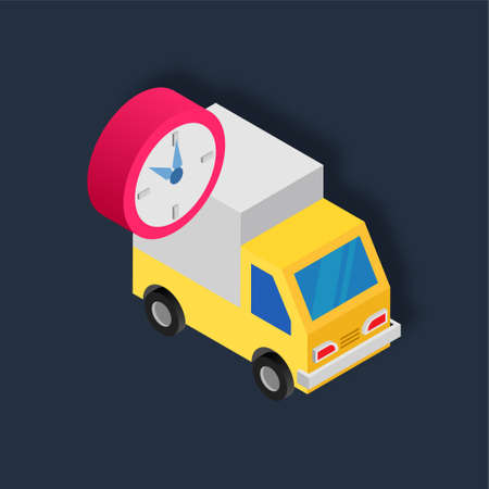 Delivery Time - Isometric 3d illustration.のイラスト素材