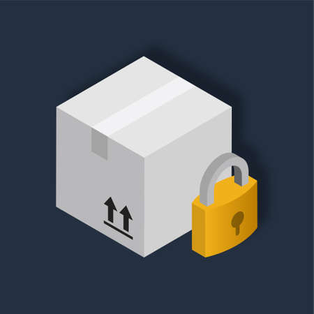Package Lock - Isometric 3d illustration.のイラスト素材