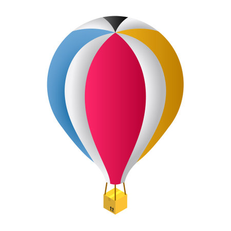 Fly Balloon - Isometric 3d illustration.のイラスト素材