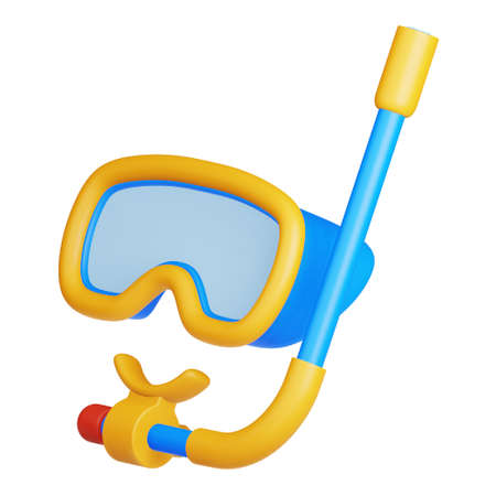 Diving glasses 3d rendering isometric icon.のイラスト素材