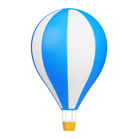 Hot balloon 3d rendering isometric icon.のイラスト素材