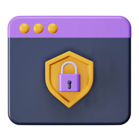 Browser security 3d rendering isometric icon.のイラスト素材