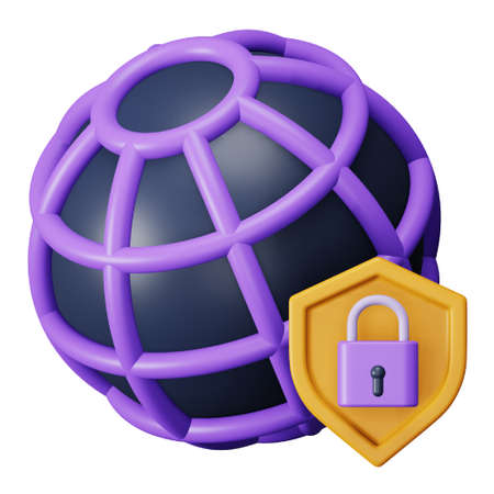 Internet safety 3d rendering isometric icon.のイラスト素材