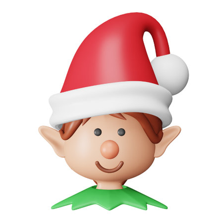 Christmas elf 3d rendering isometric icon.のイラスト素材
