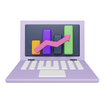 Growth analysis 3d rendering isometric icon.のイラスト素材