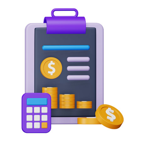 Accounting analysis 3d rendering isometric icon.のイラスト素材