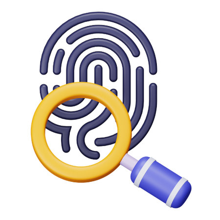 Fingerprint 3d rendering isometric icon.のイラスト素材