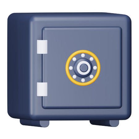 Safe 3d rendering isometric icon.のイラスト素材