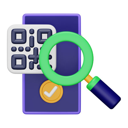 QR code scan 3d rendering isometric icon.のイラスト素材