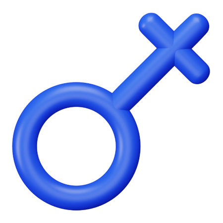 Female gender 3d rendering isometric bold line icon.のイラスト素材